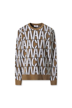 Men Logo Pattern Crewneck Sweater