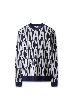 Men Logo Pattern Crewneck Sweater