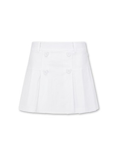 Women Button Pleats Skort-a