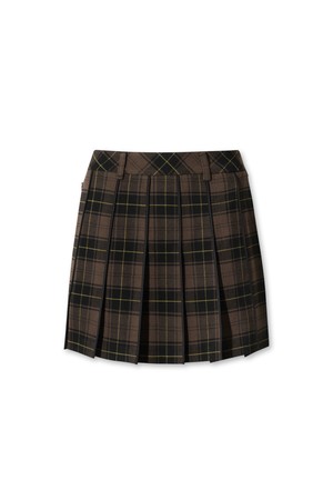 Women Check pattern pleats skirt