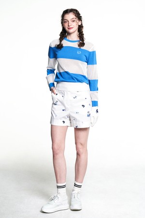 Women Standard fit point half pants_WHITE-a