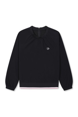 Women Woven Hybrid Crewneck Pullover