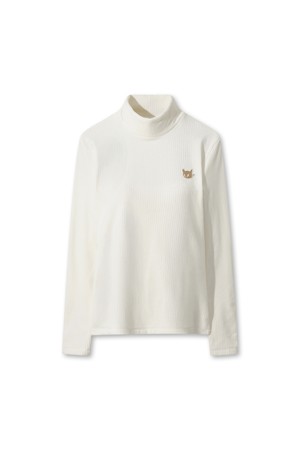 Women Ribbed Minky Fleece Highneck Top