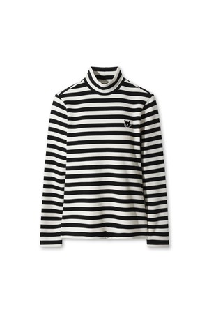 Women Stripe Peach Highneck Top