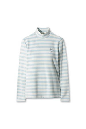 Women Stripe Peach Highneck Top