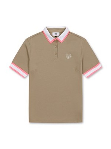 Women Knit Rib Loose Fit SS Polo-a