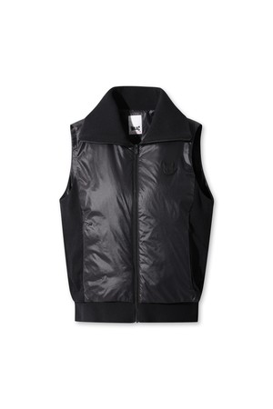 Women Knit hybid light padded vest_BLACK-a