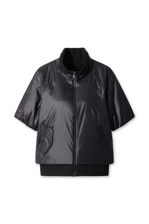 Women Reversible padded half vest_BLACK-a