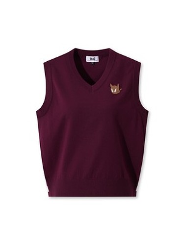 [WTO] Women V-neck Knit Vest-a