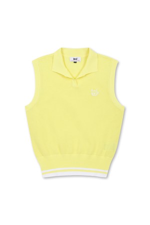 Women Mesh Polo Knit Vest