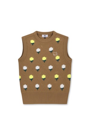 Women Flower Embroidery Knit Vest