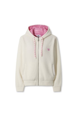 Women Brioche Knit Hooded Jacket