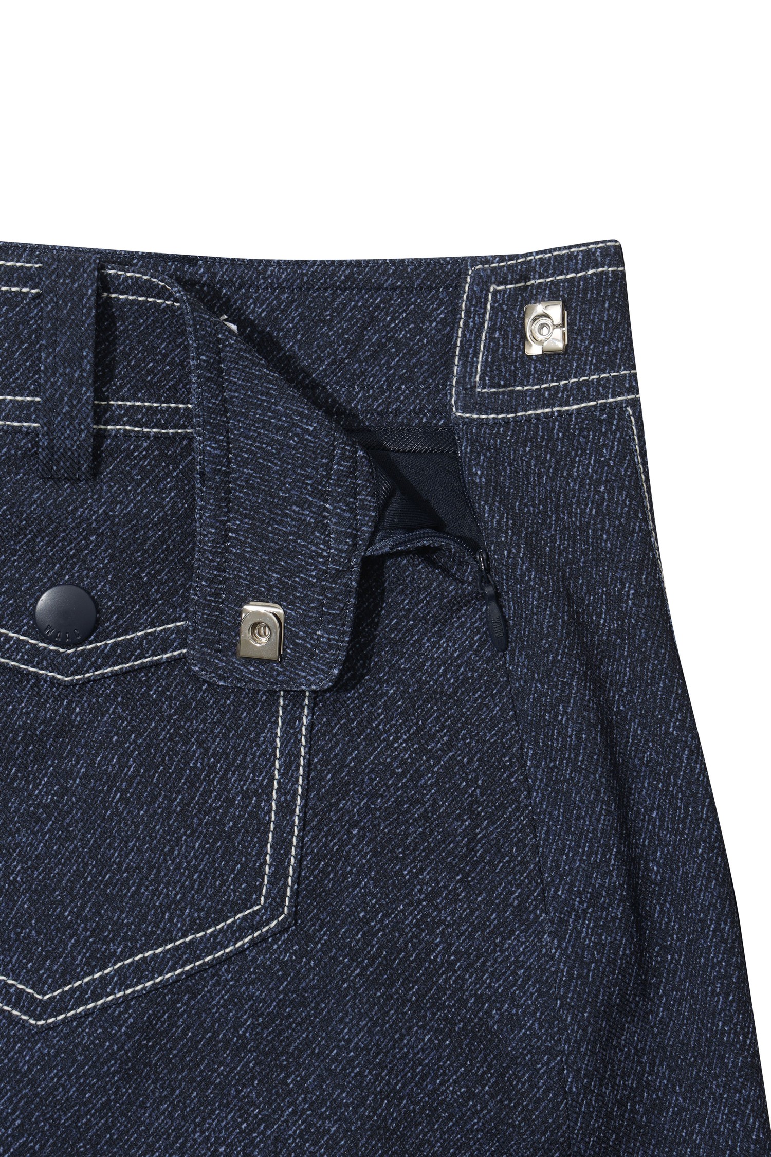 【WAAC】Women Denim-like Pleats Skort /追跡付 WAAC] Women Denim like skirt