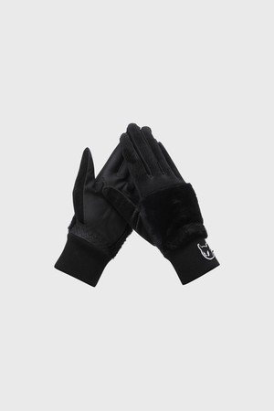 Women Synthetic Leather Golf Gloves(1 Pair)_BLACK-a