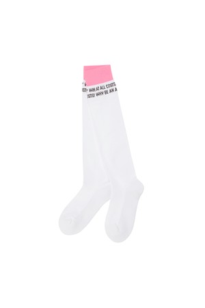 Women Slogan Knee Socks