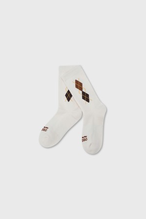 Women Argyle Socks_IVORY-a