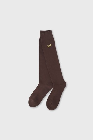 Women Logo Knee Socks_BROWN-a