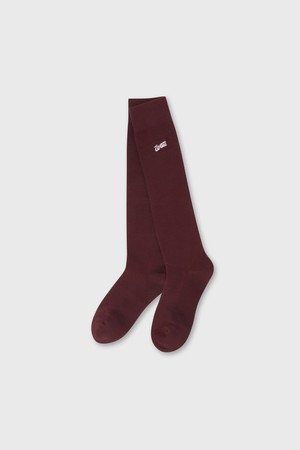 Women Logo Knee Socks_WINE-a