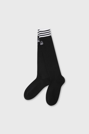 Women Stripe Knee Socks_BLACK-a