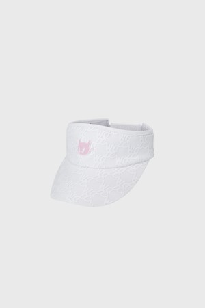 Women Logo Pattern Visor_WHITE-a