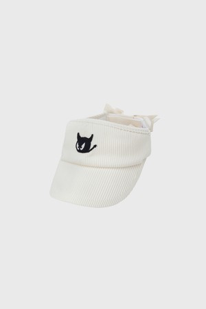 Women Corduroy Sun Visor_IVORY-a