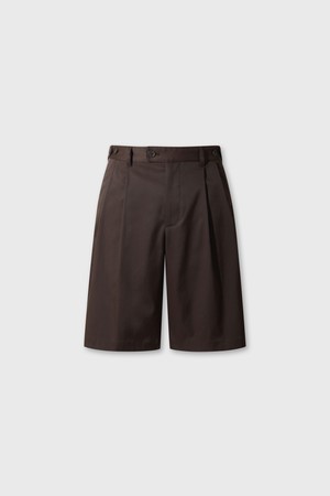 [WAAC X ERIC] Men Two-Tucked Shorts_BROWN-a