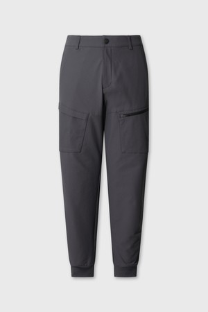 Men Brushed Woven Jogger Pants_GREY-a