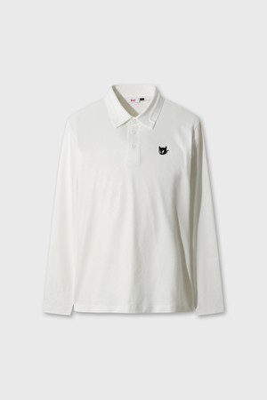 WAACKY Men Embossed Fleece Polo_IVORY-a