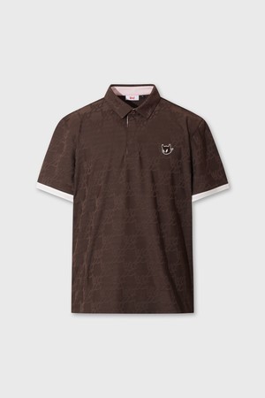 Men WAACKY Jacquard Polo_BROWN-a