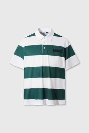 [WAAC X ERIC] Men Stripe Polo_GREEN-a