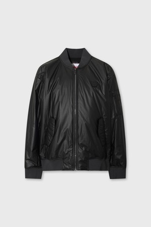 Men Leather-like Stadium Jacket_BLACK-a
