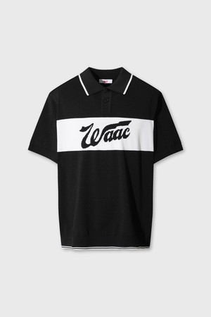 Men Twisted Knit Polo_BLACK-a