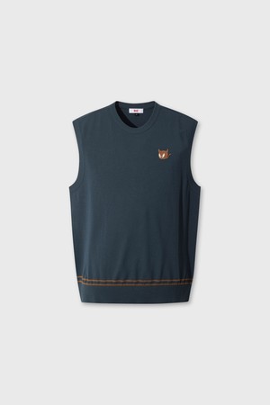 Men WTO Crewneck Knit Vest_NAVY-a