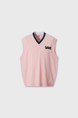 [WAAC X ERIC] Men V-neck Knit Vest_PINK-a