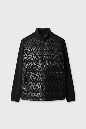 Men Patterned Down Knit Jumper_BLACK-a