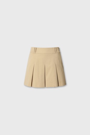 Women Essential pleats skort_BEIGE-a