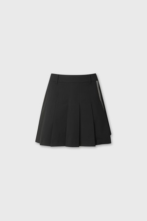 Women Essentail pleats skort_BLACK-a