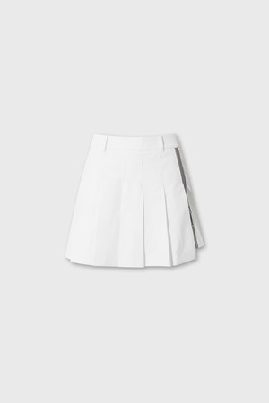 Women Essentail pleats skort_WHITE-a