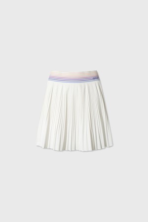 Women Rainbow pleats skort_WHITE-a