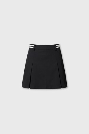 [Exclusive] Unbalanced line pleats skort
