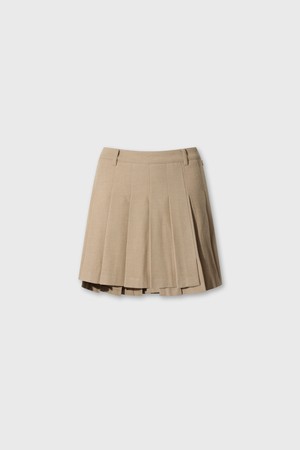Women Unbalanced pleats TR skort
