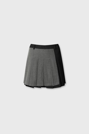 Women Unbalanced pleats TR skort