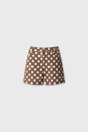 Women Pattern set up pants_BROWN-a