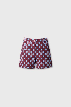 Women Pattern set up pants_WINE-a