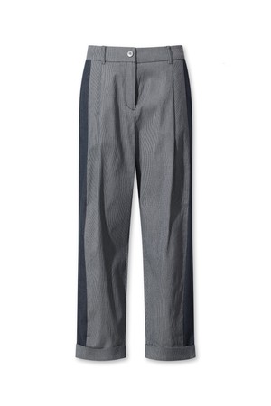 Mixed tapered pants_NAVY-a