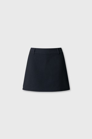 Woman Fake A-line half pants_NAVY-a