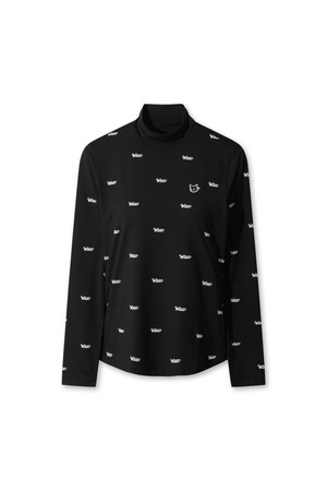 Logo Pattern Highneck Top_BLACK-a