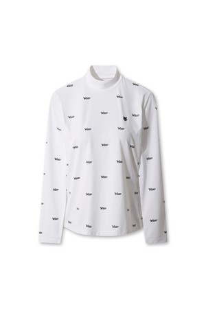 Logo Pattern Highneck Top_WHITE-a