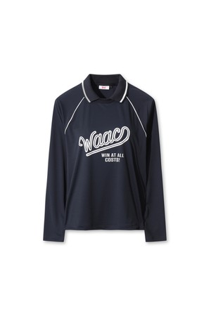 Double Collar Logo Polo_NAVY-a