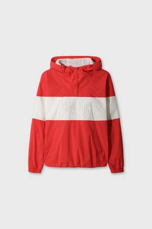 Women Fleece-lined Woven Anorak_RED-a
